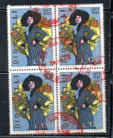 ITALIA REPUBBLICA ITALY REPUBLIC 1977 CENTENARIO NASCITA ATTRICE DINA GALLI ACTRESS LIRE 170 QUARTINA BLOCK MNH - 1971-80: Ungebraucht