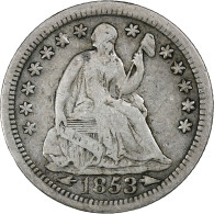 États-Unis, Half Dime, Seated Liberty, 1853, Philadelphie, Argent, TB+, KM:76 - Half Dimes (Demi Dimes)