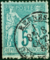 -Sage N°75. Type Ll Ob.RENNES 1882. - 1876-1898 Sage (Type II)