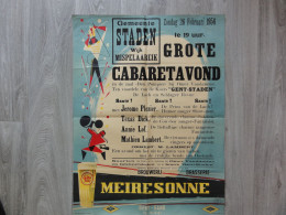 Staden (wijk Mispelaareik) *  (Affiche 1956)  Zaal "Den Pompier" Grote Cabaretavond  (Pub. Bier Meiresonne, Celta Pils) - Affiches