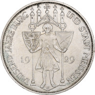 Allemagne, République De Weimar, 3 Mark, Meissen, 1929, Muldenhütten, Argent - 3 Mark & 3 Reichsmark