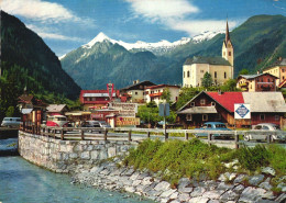 KAPRUN, SALZBURG, ARCHITECTURE, CHURCH, MOUNTAIN, FLAG, CARS, BRIDGE, AUSTRIA, POSTCARD - Kaprun