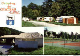 NÂ°36121 Z -cpsm Greoux Les Bains -camping De Chateau Laval- - Gréoux-les-Bains