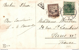 NÂ°36701 Z -timbre Taxe 10c Sur Carte Postale D'Allemagne - 1859-1959 Covers & Documents