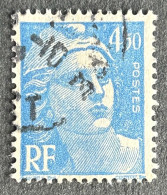 FRA0718UA7 - Marianne De Gandon - 4.50 F Blue Used Stamp - 1945-47 - France YT 718A - 1945-54 Marianne De Gandon