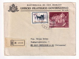 Registered 1970 San Marin San Marino Ufficio Filatelico Governativo Suisse Wetzikon - Covers & Documents