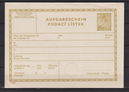 II.WK Böhmen U.Mähren Ganzsache MiNo TA 1** Telegrammaufgabeschein - Covers & Documents