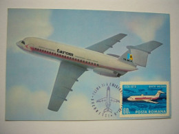 Avion / Airplane / TAROM - ROMANIAN AIR TRANSPORT / BAC 1-11 / Airline Issue / Carte Maximum - 1946-....: Ere Moderne