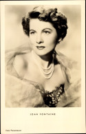 CPA Schauspielerin Joan Fontaine, Portrait, Perlenketten - Schauspieler