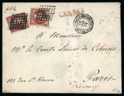 1853, Lettre Chargée Du Corps Expéditionnaire D’Italie Pour Trevoux (Ain) - 1849-1876: Période Classique