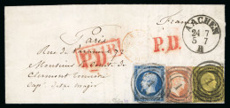 1855, Lettre D'Aix-la-Chapelle (Aachen) Pour Paris Destinée à Un Officier Français De Haut - 1849-1876: Période Classique