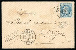 1870 FRANCE ALGERIE Empire Lauré 20c Obliteré MASCARA - 1849-1876: Période Classique