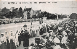 FRANCE - Lourdes - La Procession Des Enfants De Marie - Animé - Carte Photo - Carte Postale Ancienne - Lourdes