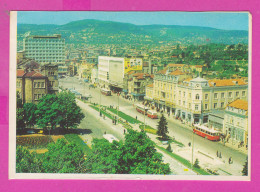 312118 / Bulgaria - Shumen Choumen  Aerial View  City Center Bus Ikarus Building Street PC 1979 Septemvri 10.4 X 7.2 Cm. - Bulgarie