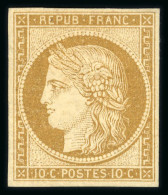 1850, Cérès 10 Centimes Bistre-jaune Y&T N° 1 *, 4 - 1849-1850 Ceres