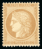 1871, Cérès 10 Centimes Bistre-jaune Y&T N°36 **, Signé - 1871-1875 Cérès