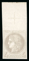 1871, Type Cérès, YT N° 52B * Non Dentelé, Superbe - 1871-1875 Ceres