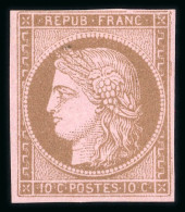 1871, Type Cérès, YT N° 58b* Non Dentelle.TB Et Certificat - 1871-1875 Ceres