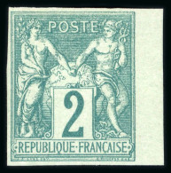 1876, Type Sage 2 Centimes Vert Non Dentelé Y&T N°62a - 1876-1878 Sage (Type I)