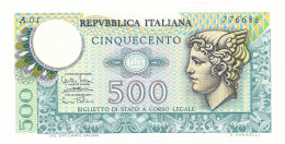 500 LIRE BIGLIETTO DI STATO MERCURIO PRIMA SERIE A01 14/02/1974 FDS-/FDS - Other & Unclassified