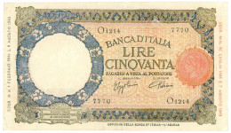 50 LIRE CAPRANESI LUPA CAPITOLINA MARG. STRETTO RETRO BI RSI 01/02/1944 BB/SPL - Regno D'Italia – Other