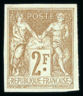 1900 - Type Sage 2 Francs Bistre Sur Azuré Non Dentelé - 1898-1900 Sage (Type III)