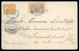 1902, Obock Y&T N53, Moitié De Timbre Sur Carte Postale - Brieven En Documenten