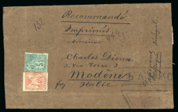 1885, Rarissime Imprimé Recommandé Pour Modène (Italie), - Briefe U. Dokumente