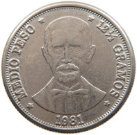 DOMINICAN REPUBLIC 1/2 PESO 12 1/2 GRAMOS 1981 #s106 0499 - Dominicana