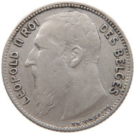 BELGIUM 1 FRANC 1909 Leopold II. 1865-1909 #s106 0173 - 1 Franc