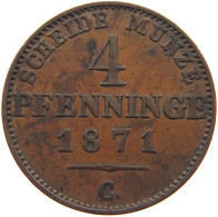 GERMAN STATES 4 PFENNIG 1871 C BRANDENBURG PREUSSEN Wilhelm I. (1861-1888) #s104 0615 - Small Coins & Other Subdivisions