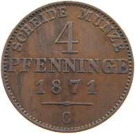 GERMAN STATES 4 PFENNIG 1871 C BRANDENBURG PREUSSEN Wilhelm I. (1861-1888) #s104 0609 - Small Coins & Other Subdivisions