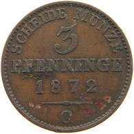 GERMAN STATES 3 PFENNIG 1872 C BRANDENBURG PREUSSEN #s112 0183 - Piccole Monete & Altre Suddivisioni