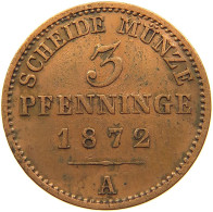 GERMAN STATES 3 PFENNIG 1872 A BRANDENBURG PREUSSEN #s112 0161 - Small Coins & Other Subdivisions