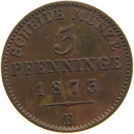 GERMAN STATES 3 PFENNIG 1873 B BRANDENBURG PREUSSEN #s112 0267 - Piccole Monete & Altre Suddivisioni