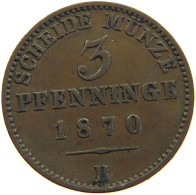 GERMAN STATES 3 PFENNIG 1870 B BRANDENBURG PREUSSEN #s112 0015 - Kleine Munten & Andere Onderverdelingen