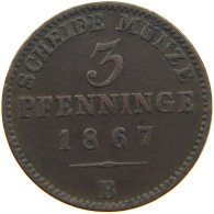 GERMAN STATES 3 PFENNIG 1867 B BRANDENBURG PREUSSEN #s112 0195 - Kleine Munten & Andere Onderverdelingen