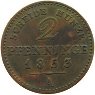 GERMAN STATES 2 PFENNIG 1853 A BRANDENBURG PREUSSEN #s112 0439 - Groschen & Andere Kleinmünzen