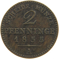 GERMAN STATES 2 PFENNIG 1855 A BRANDENBURG PREUSSEN #s112 0335 - Groschen & Andere Kleinmünzen