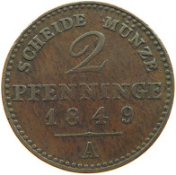 GERMAN STATES 2 PFENNIG 1849 A BRANDENBURG PREUSSEN #s112 0405 - Groschen & Andere Kleinmünzen