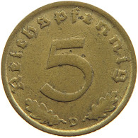 GERMANY 5 REICHSPFENNIG 1939 D #s107 0541 - 5 Reichspfennig