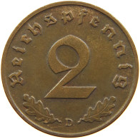 GERMANY 2 REICHSPFENNIG 1939 D #s109 0749 - 2 Reichspfennig