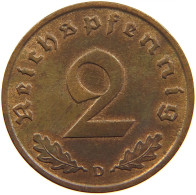 GERMANY 2 REICHSPFENNIG 1939 D #s109 0705 - 2 Reichspfennig