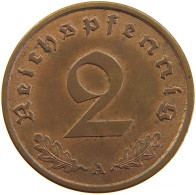 GERMANY 2 REICHSPFENNIG 1937 A #s109 0969 - 2 Reichspfennig