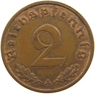 GERMANY 2 REICHSPFENNIG 1937 A #s109 1237 - 2 Reichspfennig