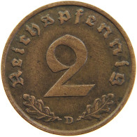 GERMANY 2 REICHSPFENNIG 1936 D #t036 0187 - 2 Reichspfennig