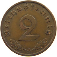 GERMANY 2 REICHSPFENNIG 1937 A #s109 0793 - 2 Reichspfennig