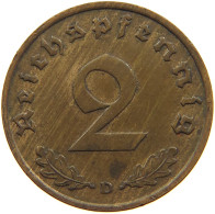 GERMANY 2 REICHSPFENNIG 1936 D #s109 0751 - 2 Reichspfennig