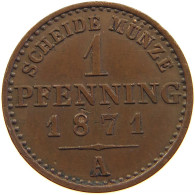 GERMAN STATES PFENNIG 1871 A BRANDENBURG PREUSSEN #s113 0201 - Groschen & Andere Kleinmünzen