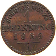 GERMAN STATES PFENNIG 1869 A BRANDENBURG PREUSSEN #s113 0243 - Groschen & Andere Kleinmünzen